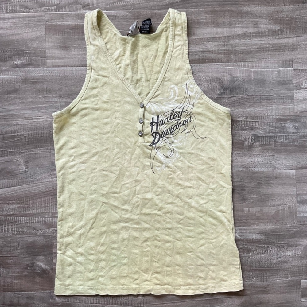 Vintage Harley-Davidson Yellow Tank Top